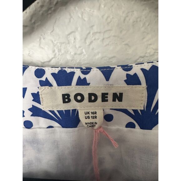 Boden May Cotton Midi Tea Dress Surf The Web, Shells Size 12 - Picture 8 of 10